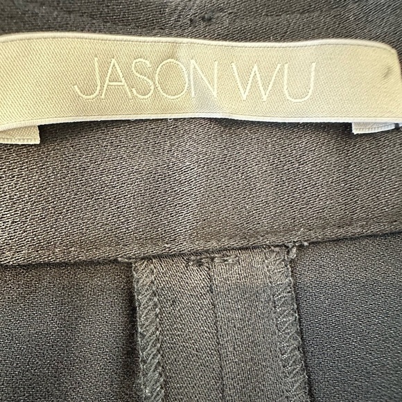 Jason Wu Wide Leg Pleated Trousers in Black - Picture 10 of 13